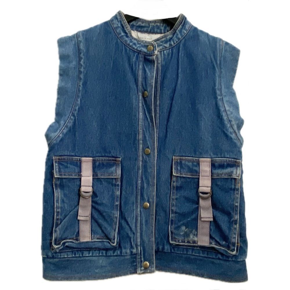 Vintage SPORTWORKS Sherpa Lined Unisex Utility Denim Vest Size M